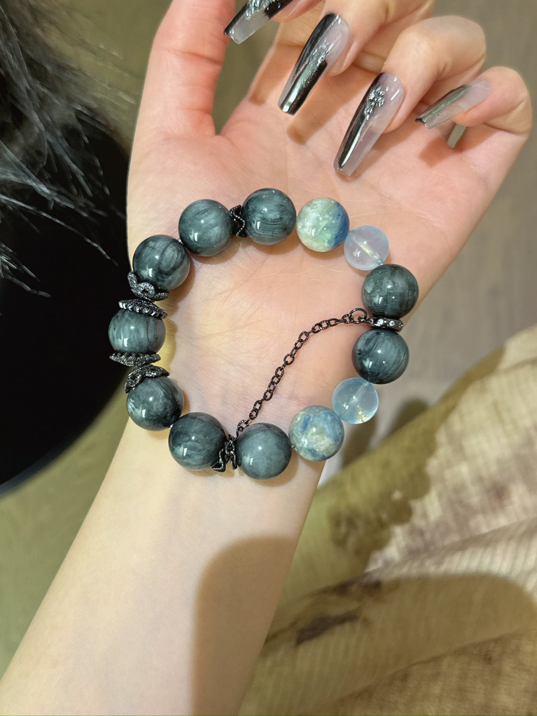 ▫️▪️ Eagle eye aquamarine bracelet